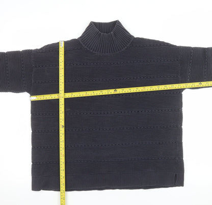 French Connection Men’s Blue Roll Neck Chunky Knit Jumper Size S