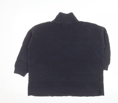 French Connection Men’s Blue Roll Neck Chunky Knit Jumper Size S
