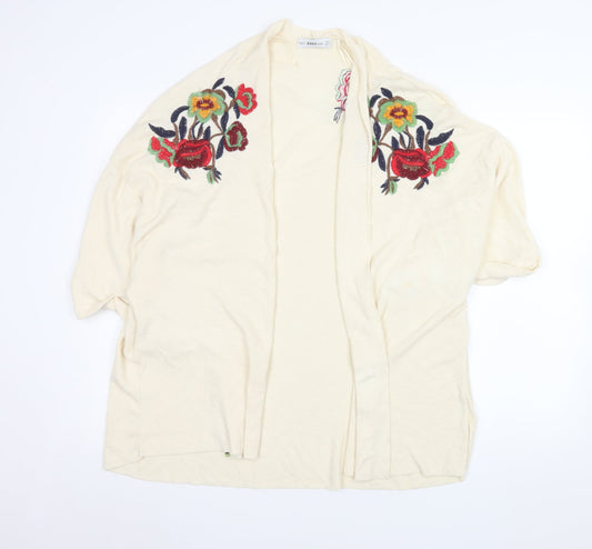Womens UK Size 12 Zara Ivory Cardigan Jumper