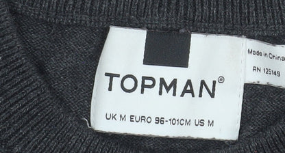 Topman Men's Grey Christmas Gingerbread Jumper Size M