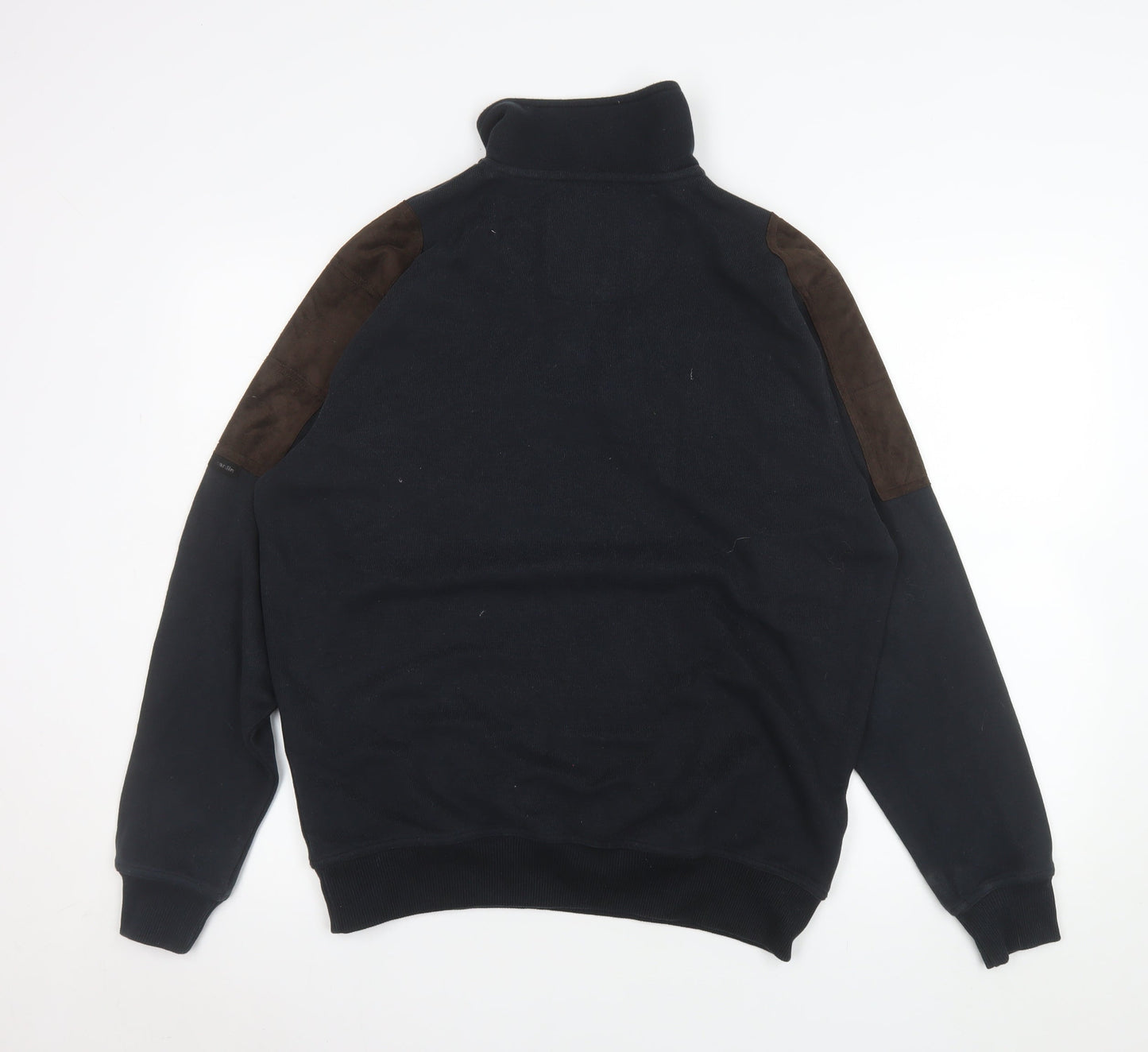 Mens UK Size L Pierre Cardin Black Henley Sweatshirt