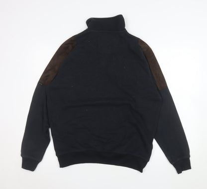 Mens UK Size L Pierre Cardin Black Henley Sweatshirt