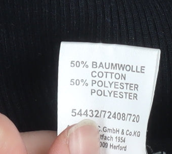 Mens UK Size L Pierre Cardin Black Henley Sweatshirt