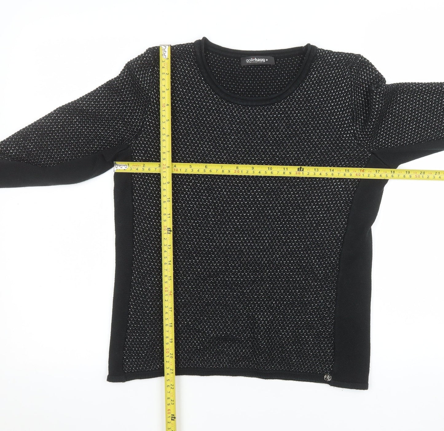 Gollehaug Womens Black Size 10 Knit Pullover Jumper