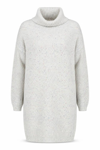 In The Style Women's Ivory Roll Neck Knitted Jumper Dress Size 18