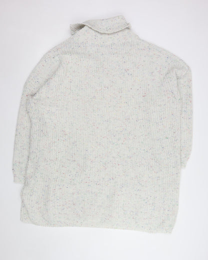 In The Style Women's Ivory Roll Neck Knitted Jumper Dress Size 18