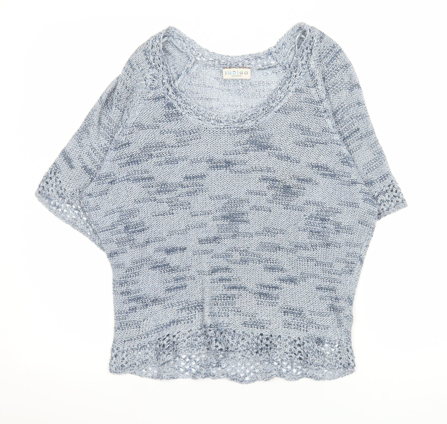 Marks and Spencer Women Blue Size 12 Knit Short Sleeve Pullover Jumper