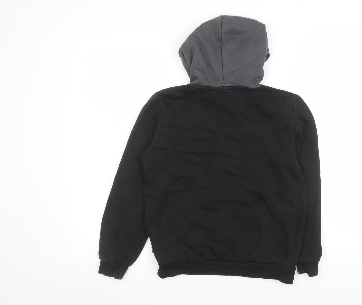 Puma Boys Black Pullover Hoodie 11-12 Years Fleece Logo Sweatshirt