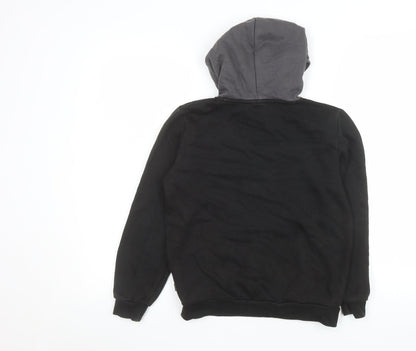 Puma Boys Black Pullover Hoodie 11-12 Years Fleece Logo Sweatshirt