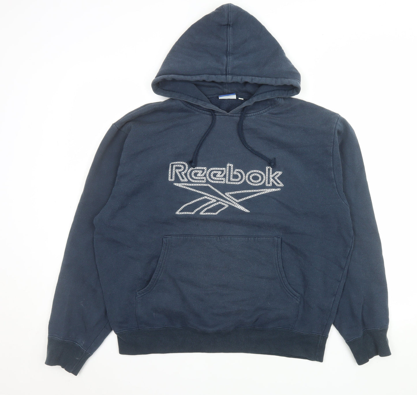 Mens UK Size L Reebok Blue Pullover Hoodie