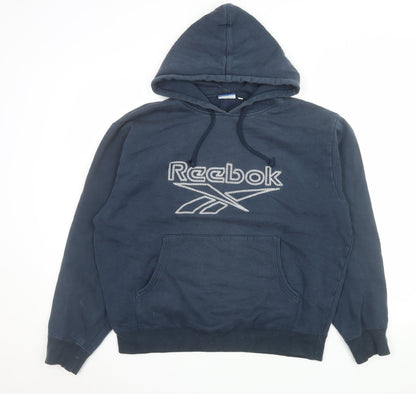 Mens UK Size L Reebok Blue Pullover Hoodie