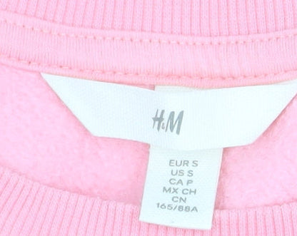 Womens UK Size S H&M Pink Pullover Sweatshirt
