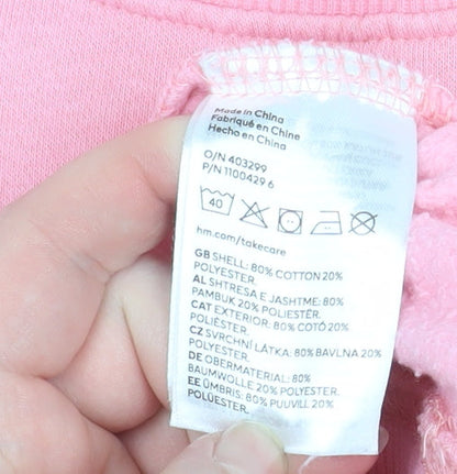 Womens UK Size S H&M Pink Pullover Sweatshirt