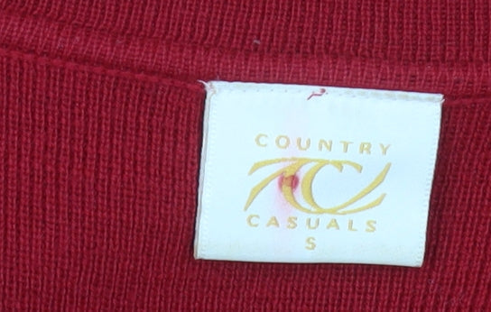 Womens UK Size S Country Casuals Red Cardigan Jumper