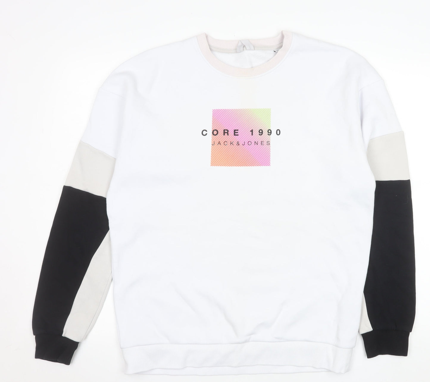 Mens UK Size M JACK & JONES White Pullover Sweatshirt