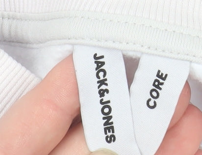 Mens UK Size M JACK & JONES White Pullover Sweatshirt