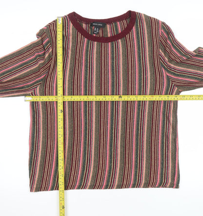 New Look Women’s Multicoloured Striped Long Sleeve Knit Top Size 16