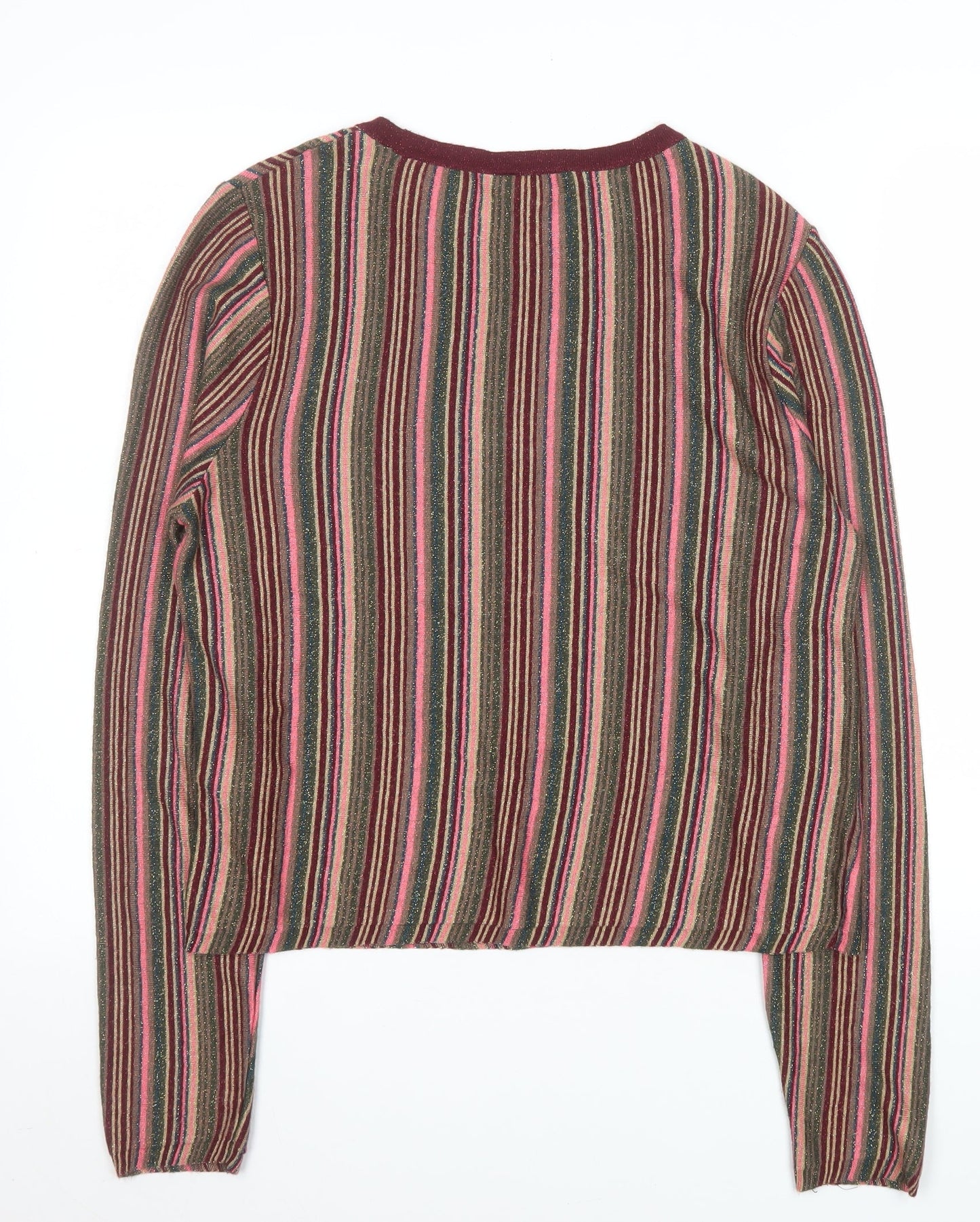 New Look Women’s Multicoloured Striped Long Sleeve Knit Top Size 16