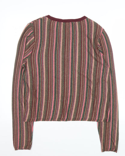 New Look Women’s Multicoloured Striped Long Sleeve Knit Top Size 16