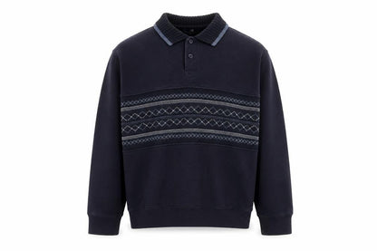 Mens UK Size M Marks and Spencer Blue Henley Sweatshirt