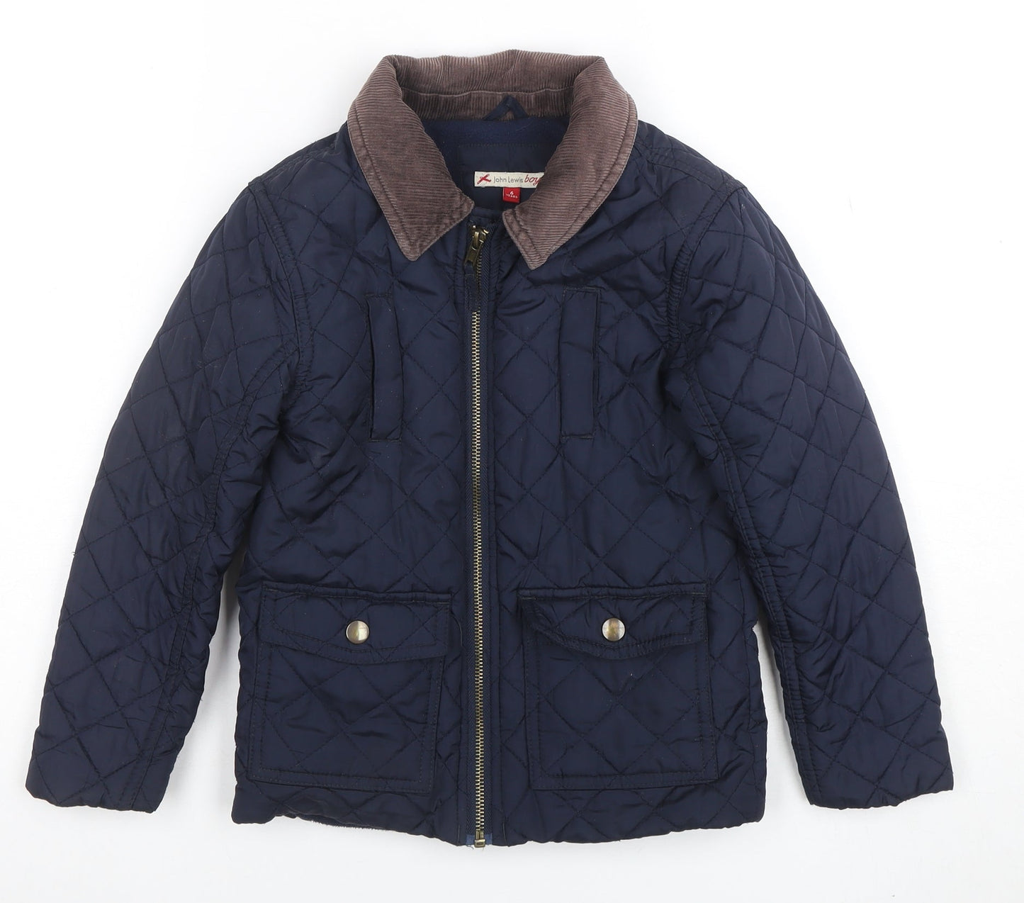 Boys UK Size 6 Years John Lewis Blue Quilted Coat