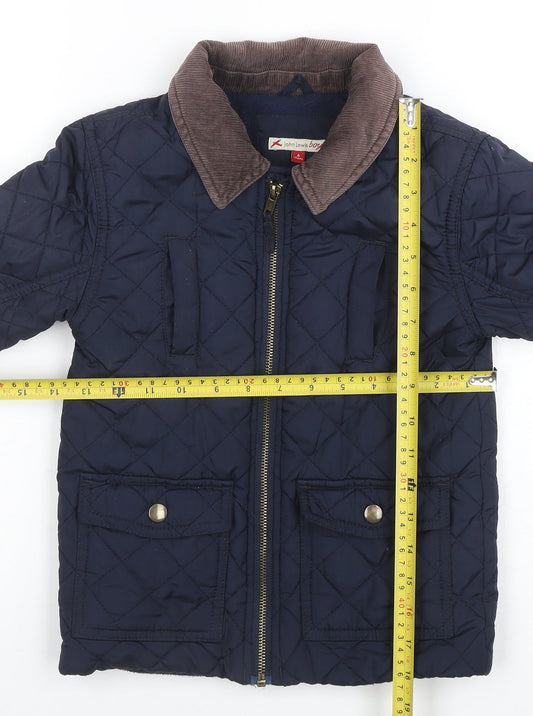 Boys UK Size 6 Years John Lewis Blue Quilted Coat