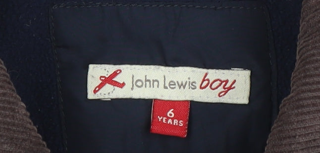 Boys UK Size 6 Years John Lewis Blue Quilted Coat
