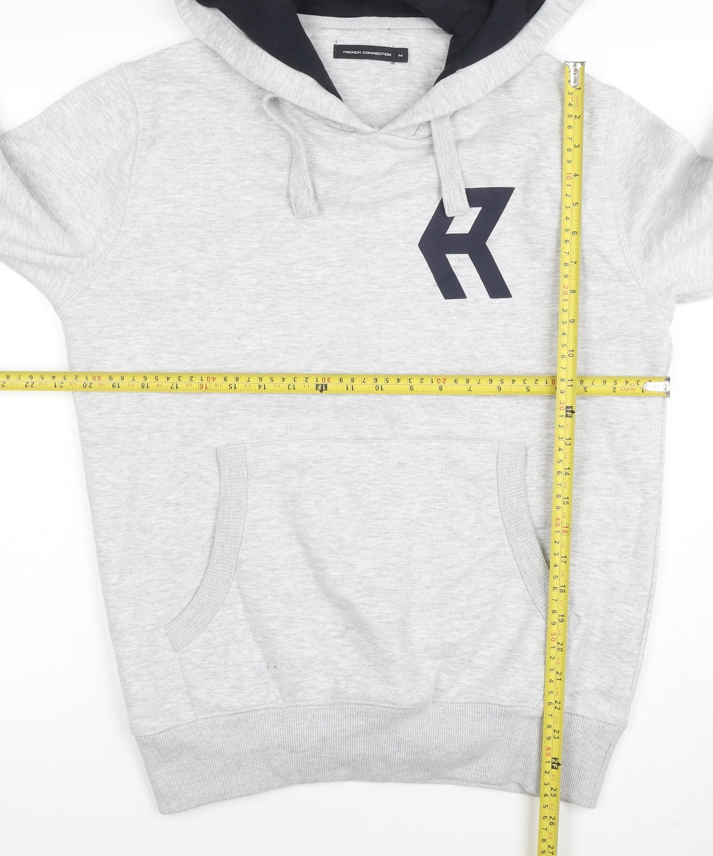 Mens UK Size M French Connection Grey Pullover Hoodie
