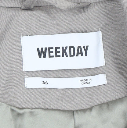 Weekday Women Beige Blazer Size 8 Classic Mid-Length Jacket