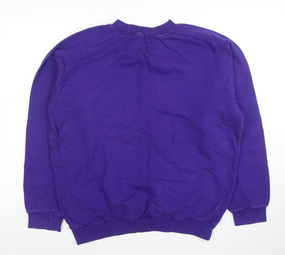 Womens UK Size L United Colors of Benetton Purple Pullover Sweatshirt