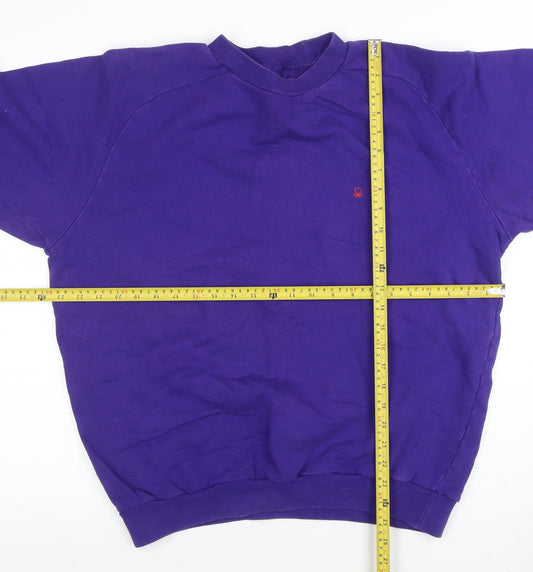 Womens UK Size L United Colors of Benetton Purple Pullover Sweatshirt