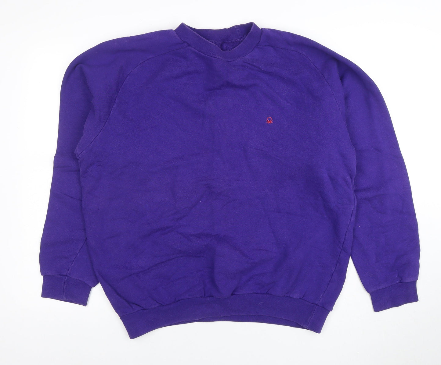 Womens UK Size L United Colors of Benetton Purple Pullover Sweatshirt