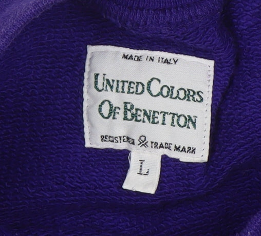 Womens UK Size L United Colors of Benetton Purple Pullover Sweatshirt