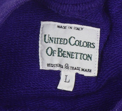 Womens UK Size L United Colors of Benetton Purple Pullover Sweatshirt