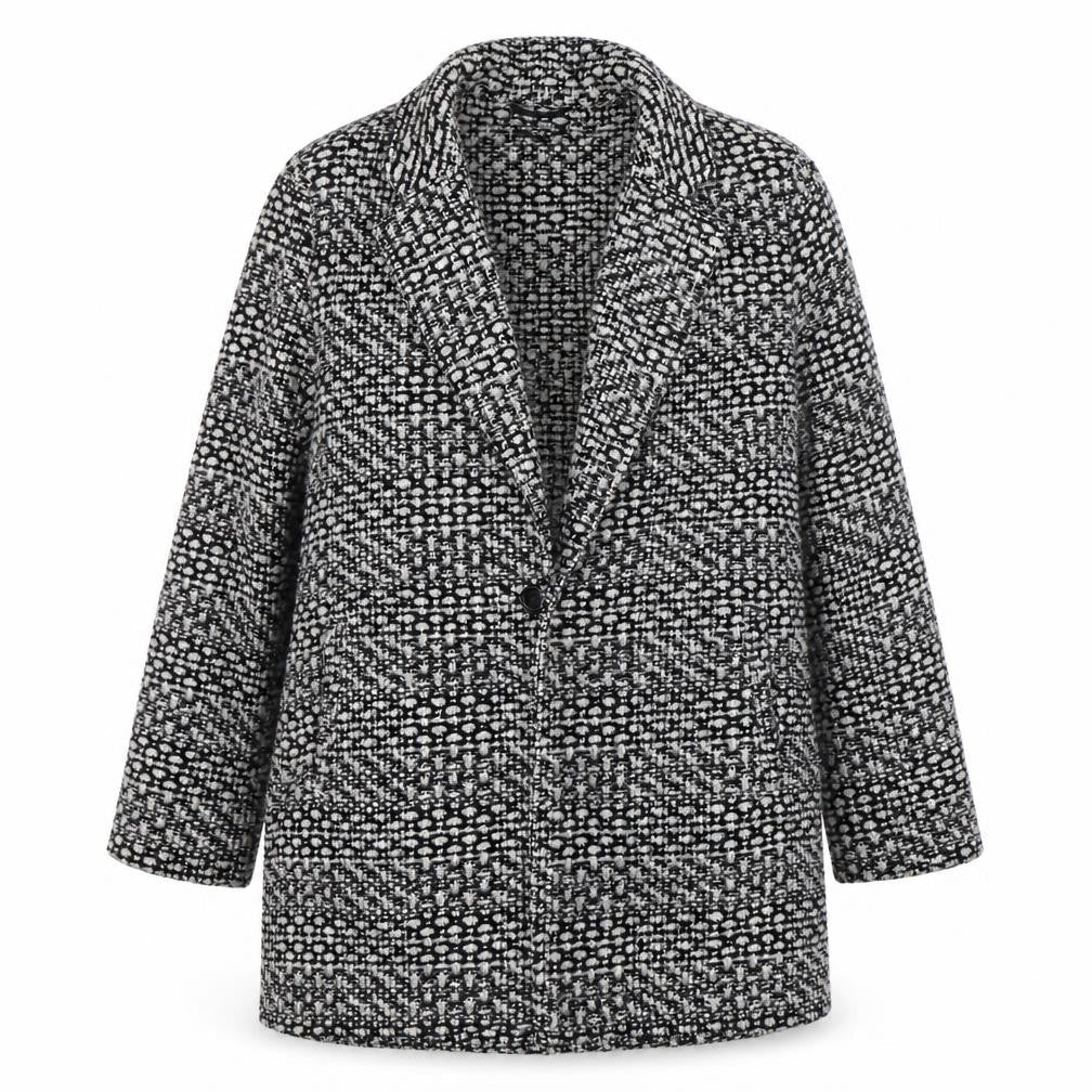 Therapy Women’s Grey Tweed Mid-Length Overcoat Size 14