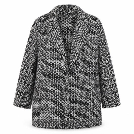Therapy Women’s Grey Tweed Mid-Length Overcoat Size 14