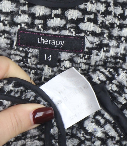Therapy Women’s Grey Tweed Mid-Length Overcoat Size 14
