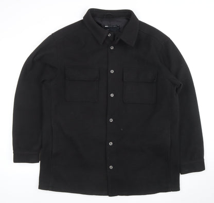 ASOS DESIGN Men's Black Mid-Length Wool Blend Jacket M 40in