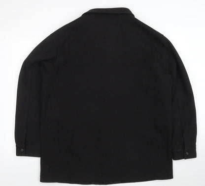 ASOS DESIGN Men's Black Mid-Length Wool Blend Jacket M 40in