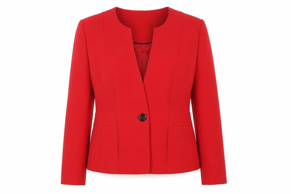 Country Casuals Women Red Tailored One-Button Blazer Jacket Size 18