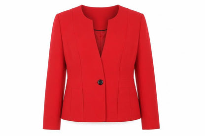 Country Casuals Women Red Tailored One-Button Blazer Jacket Size 18