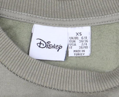 Womens UK Size XS Disney Green Pullover Sweatshirt