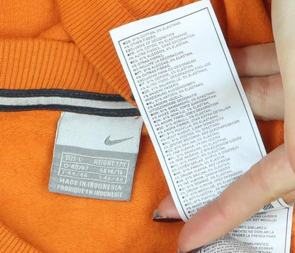 Womens UK Size M Nike Orange Pullover Sweatshirt