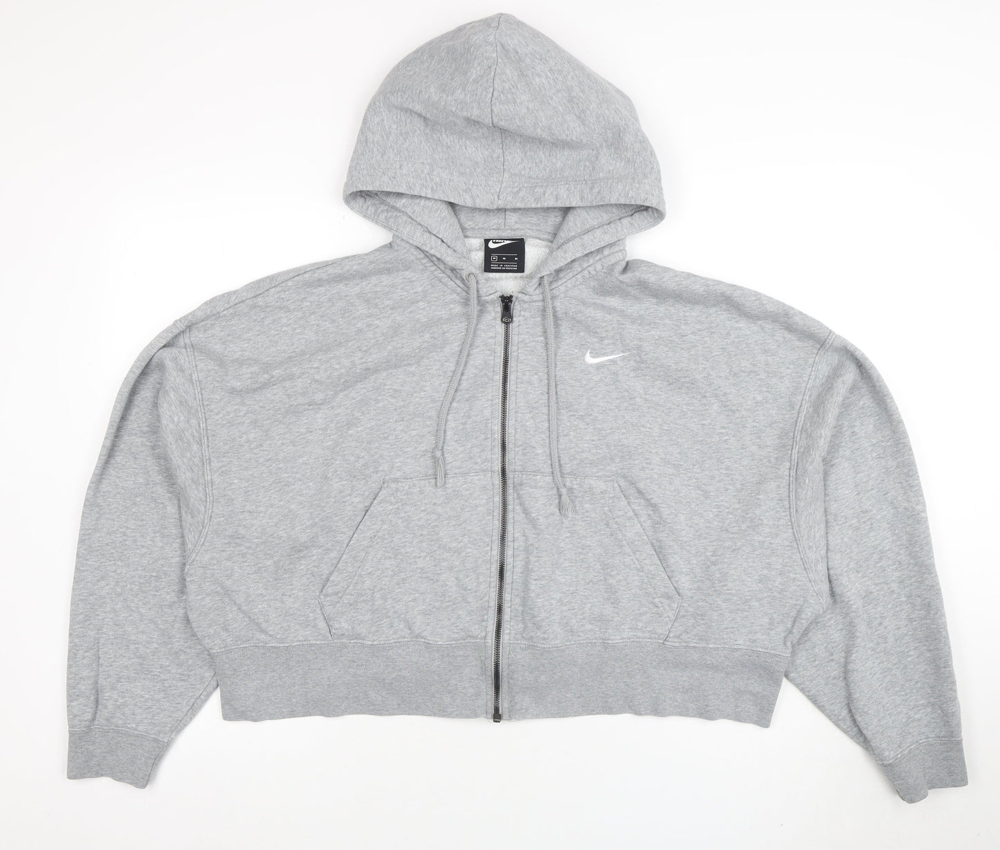 Womens UK Size M Nike Grey Full Zip Hoodie