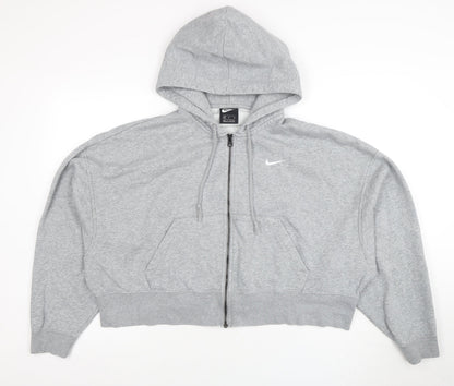 Womens UK Size M Nike Grey Full Zip Hoodie