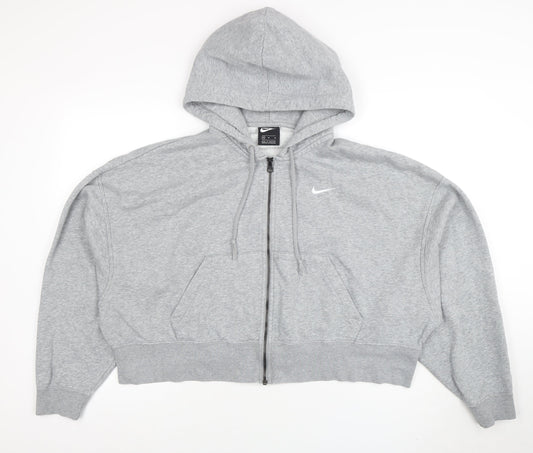 Womens UK Size M Nike Grey Full Zip Hoodie