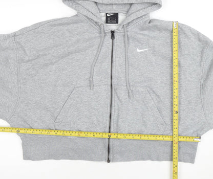 Womens UK Size M Nike Grey Full Zip Hoodie