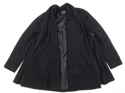F&F Women's Black Wool Blend Mid-Length Coat Size 10