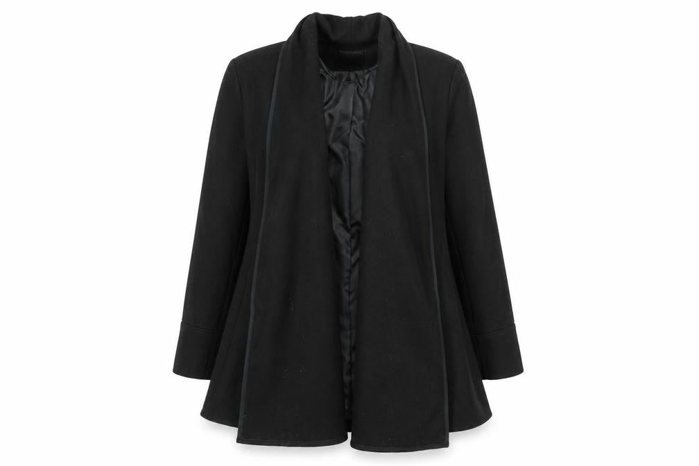 F&F Women's Black Wool Blend Mid-Length Coat Size 10