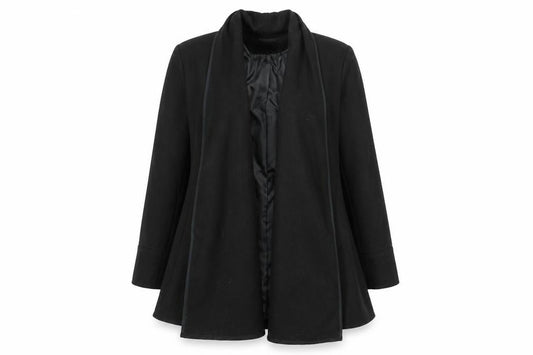 F&F Women's Black Wool Blend Mid-Length Coat Size 10